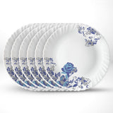 Borosil Larah Blue Cascade Full Plate Set, 6 pc