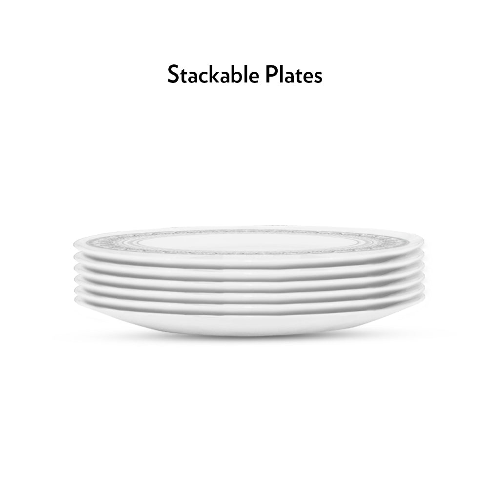 Borosil Larah Classic Full Plate Set, 6 pc