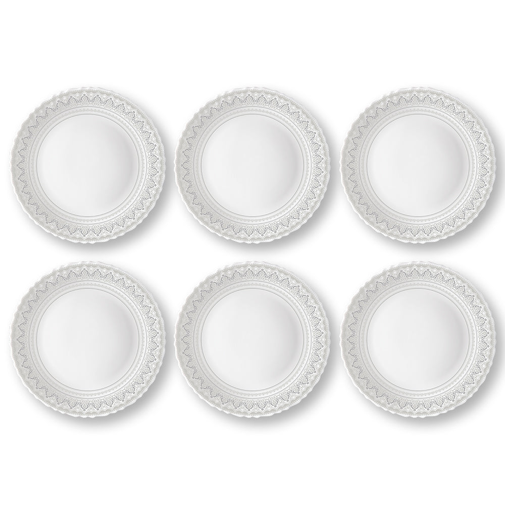 Borosil Larah Classic Full Plate Set, 6 pc