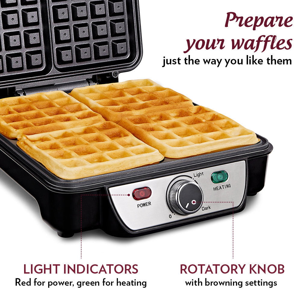 Borosil Jumbo Waffle Maker 1100W