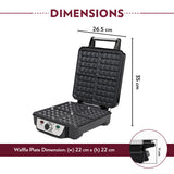 Borosil Jumbo Waffle Maker 1100W
