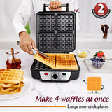 Borosil Jumbo Waffle Maker 1100W