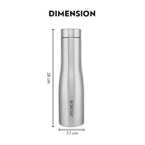 Borosil Swan SS Single Wall Bottle, Black 1L