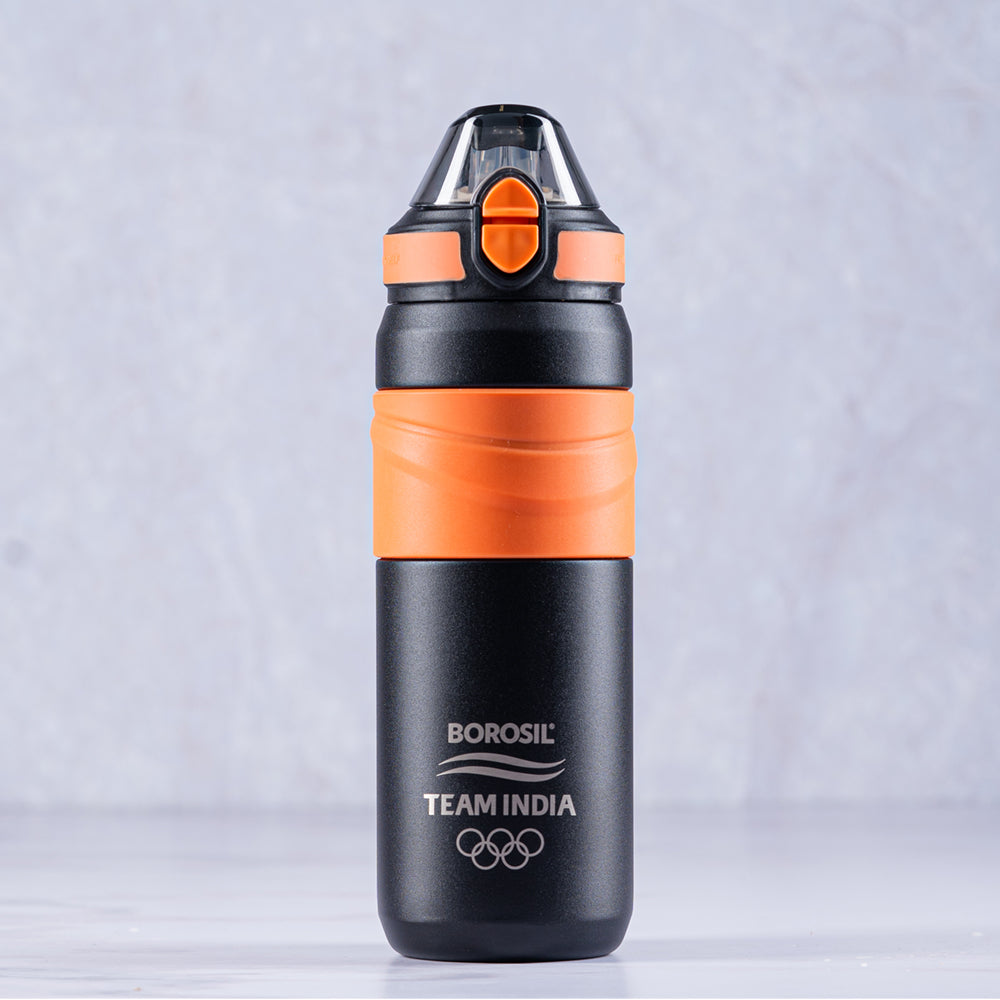 Borosil Adventure Double Wall Bottle, Black 560ml
