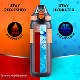 Borosil Adventure Double Wall Bottle, Black 560ml