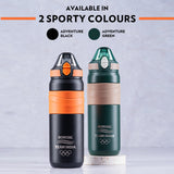 Borosil Adventure Double Wall Bottle, Black 560ml
