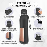 Borosil Rivera Double Wall Bottle, Black
