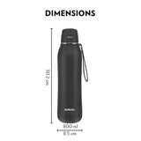 Borosil Rivera Double Wall Bottle, Black