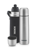 Borosil Thermo Flask Double Wall Bottle, Black 1L