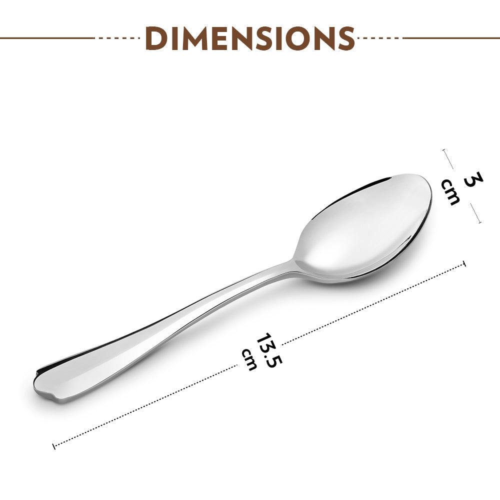 Borosil Eva Tea Spoon, Set of 6, 13.5cm