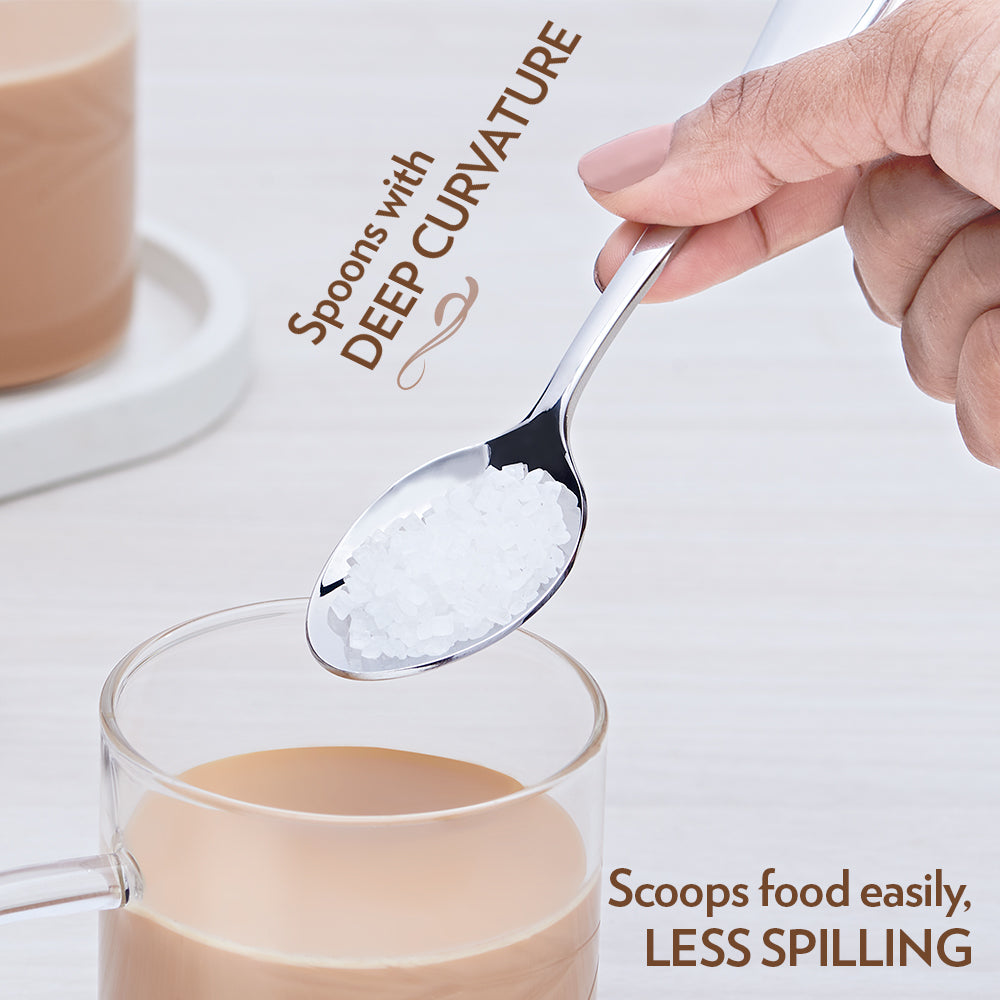 Borosil Eva Tea Spoon, Set of 6, 13.5cm