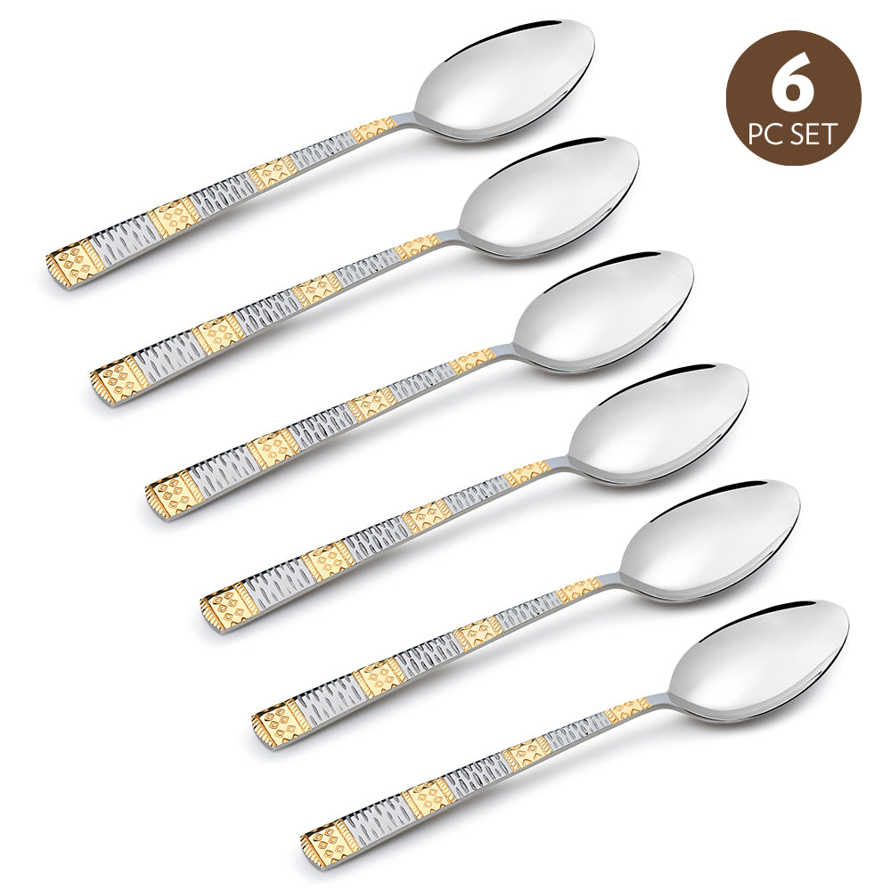Borosil Gold Tea Spoon Set of 6, 14.3cm