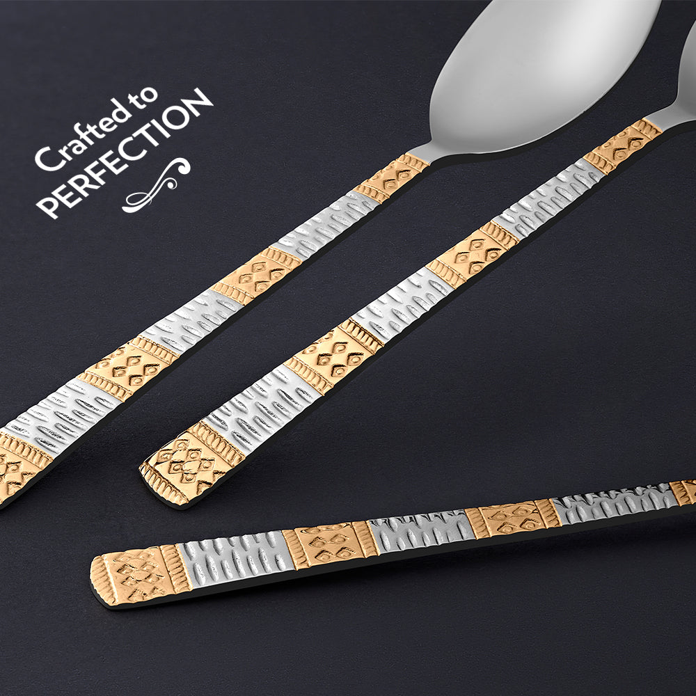 Borosil Gold Tea Spoon Set of 6, 14.3cm