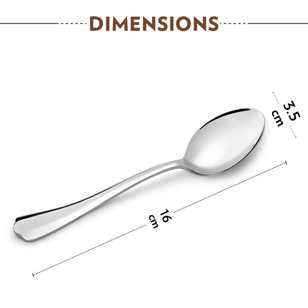Borosil Eva Dessert Spoon, Set of 6, 16cm