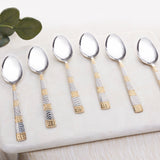 Borosil Gold Dessert Spoon, Set of 6, 16.5cm