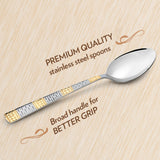 Borosil Gold Dessert Spoon, Set of 6, 16.5cm