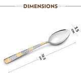 Borosil Gold Dessert Spoon, Set of 6, 16.5cm