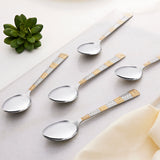 Borosil Gold Dessert Spoon, Set of 6, 16.5cm