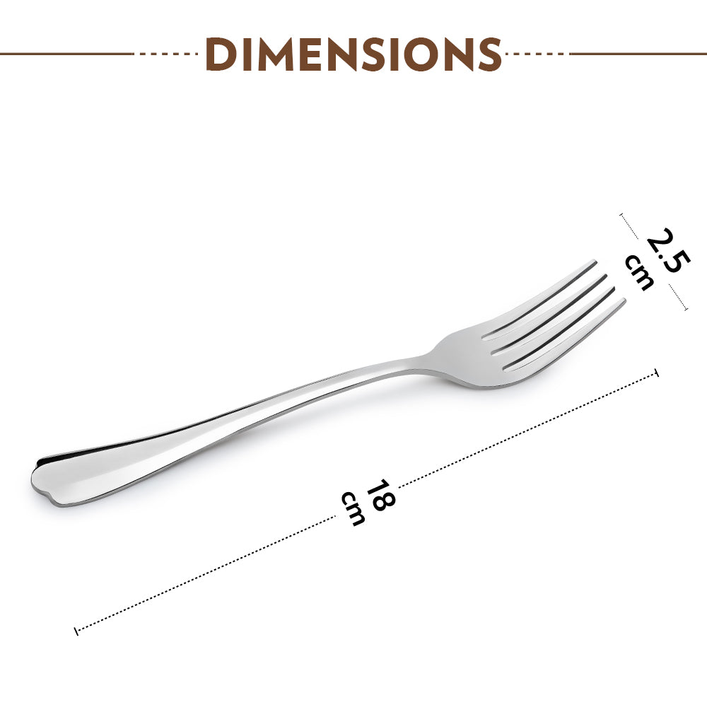 Borosil Eva Dinner Fork, Set of 6-18 cm
