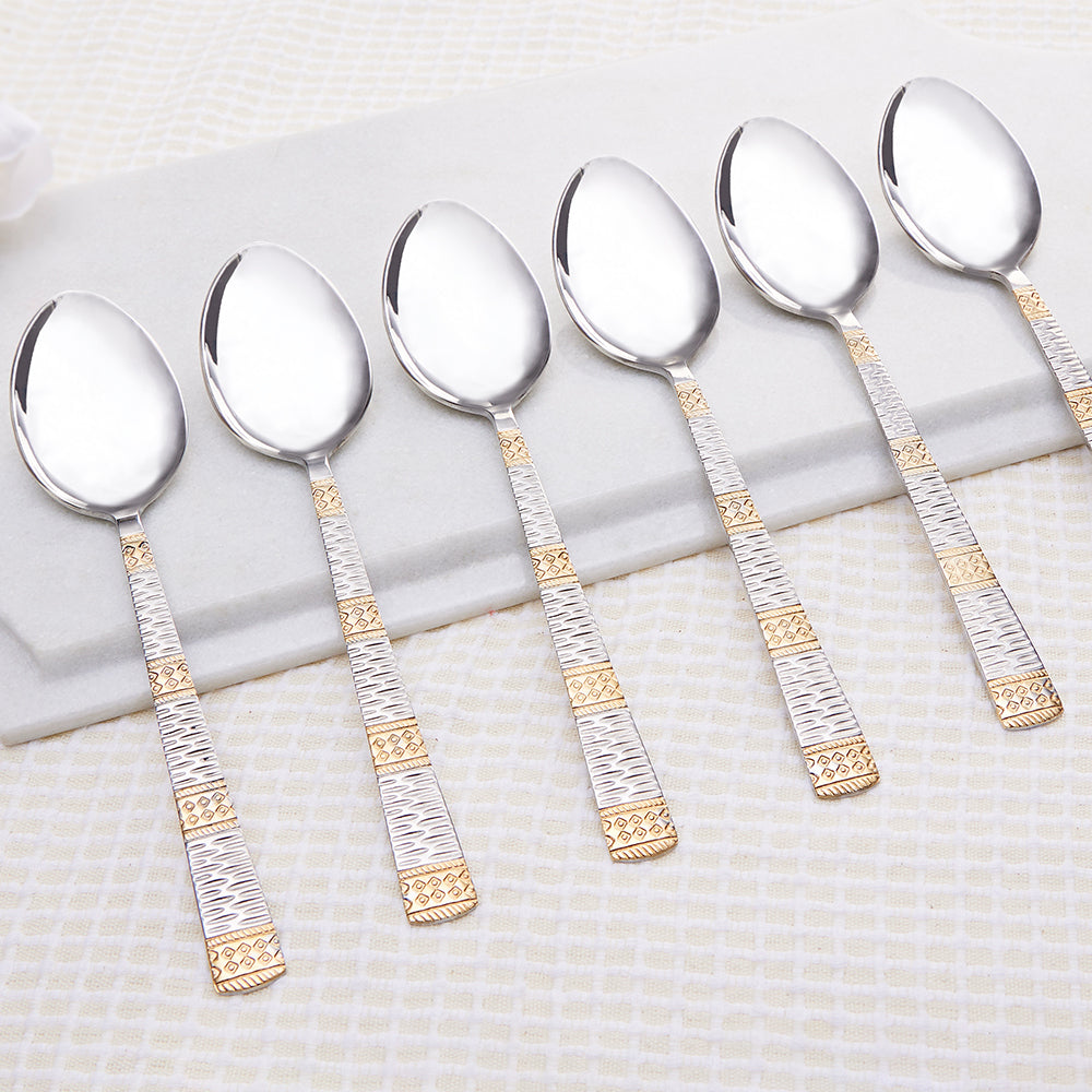 Borosil Gold Dinner Spoon, Set Set of 6, 18.3cm
