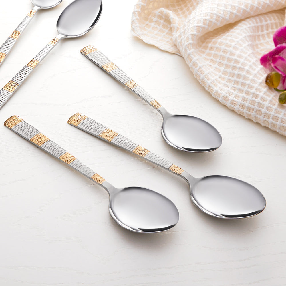 Borosil Gold Dinner Spoon, Set Set of 6, 18.3cm