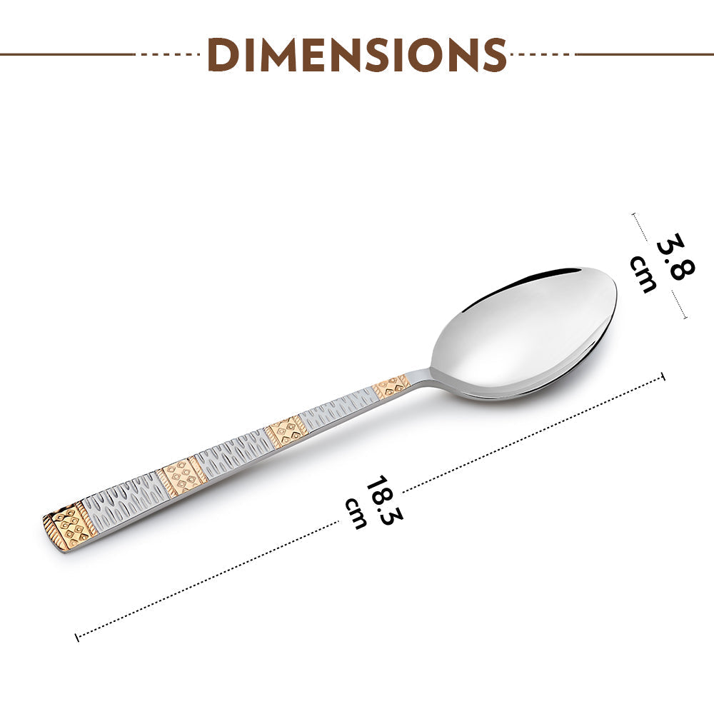 Borosil Gold Dinner Spoon, Set Set of 6, 18.3cm