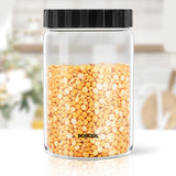 Borosil Endura Airtight Glass Jar with Black Lid