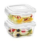Borosil Tuff-Glass Klip n Store, Square, Set of 2, Containers, 320ml