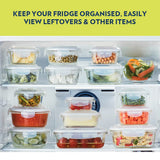 Borosil Tuff-Glass Klip n Store, Square, Set of 2, Containers, 320ml