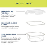 Borosil Tuff-Glass Klip n Store, Square, Set of 2, Containers, 320ml