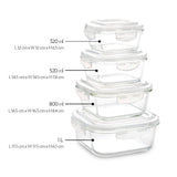 Borosil Tuff-Glass Klip n Store, Square, Set of 2, Containers, 320ml