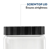 Borosil Endura Airtight Glass Jar with Black Lid