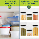 Borosil Endura Airtight Glass Jar with Black Lid