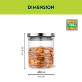 Borosil Classic Glass Jar Set with SS Lid