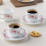 Borosil Larah Fiore Cup n Saucer Set of 12, 140ml