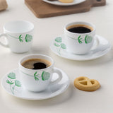 Borosil Larah Green Lily Cup n Saucer Set of 12, 140ml