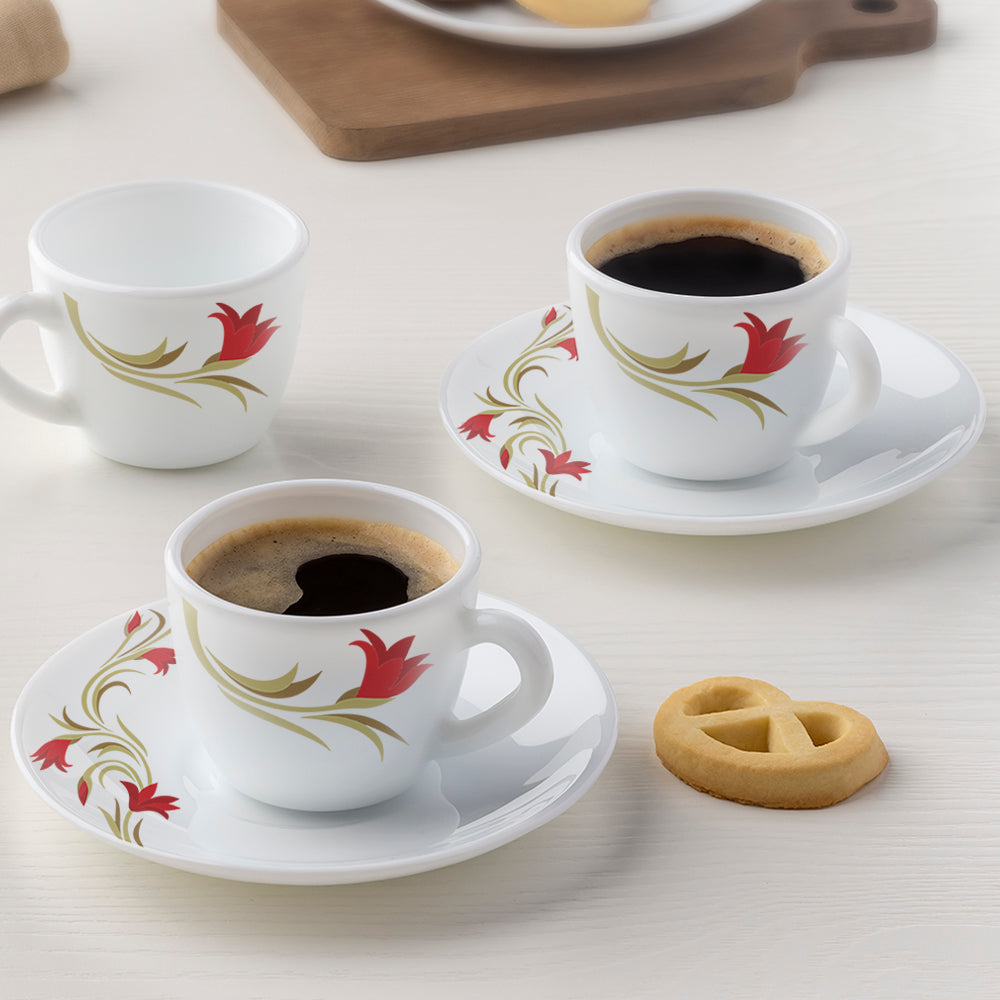 Borosil Larah Lily Cup n Saucer Set