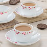 Borosil Larah Verona Cup n Saucer Set of 12, 140ml