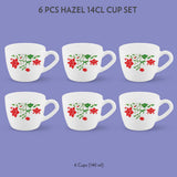 Borosil Larah Opal ware Hazel Cup of 6, 140ml