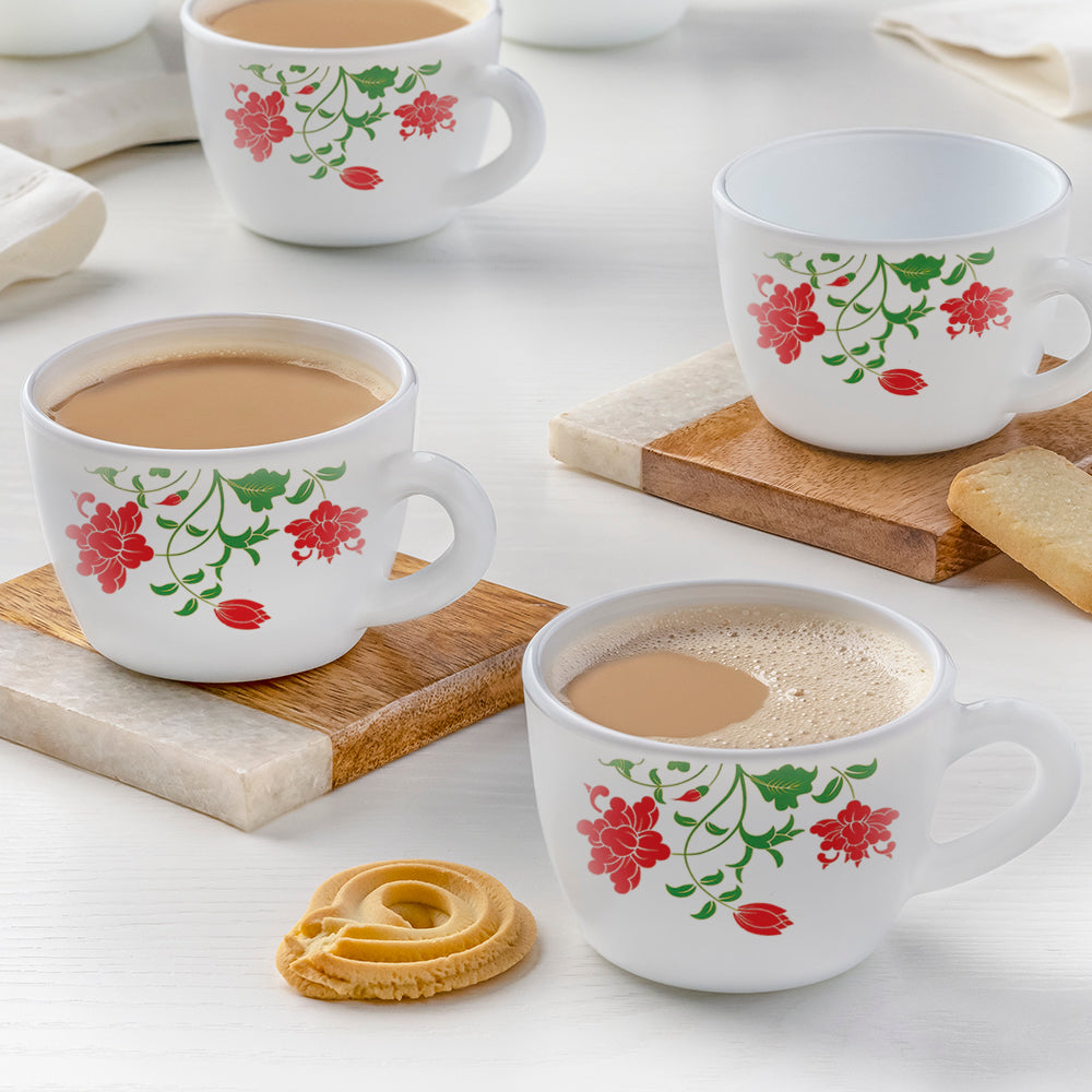 Borosil Larah Opal ware Hazel Cup of 6, 140ml