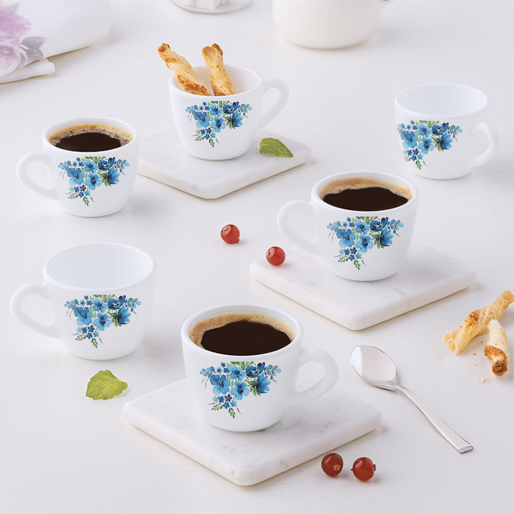 Borosil Larah Pansy Cup Set of 6, 140ml