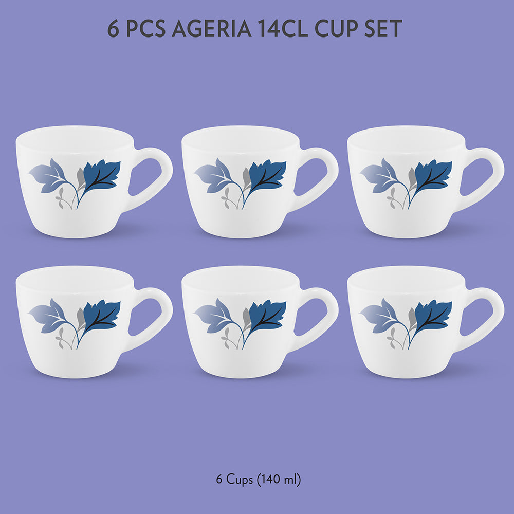 Borosil Larah Ageria Cup Set of 6, 140ml