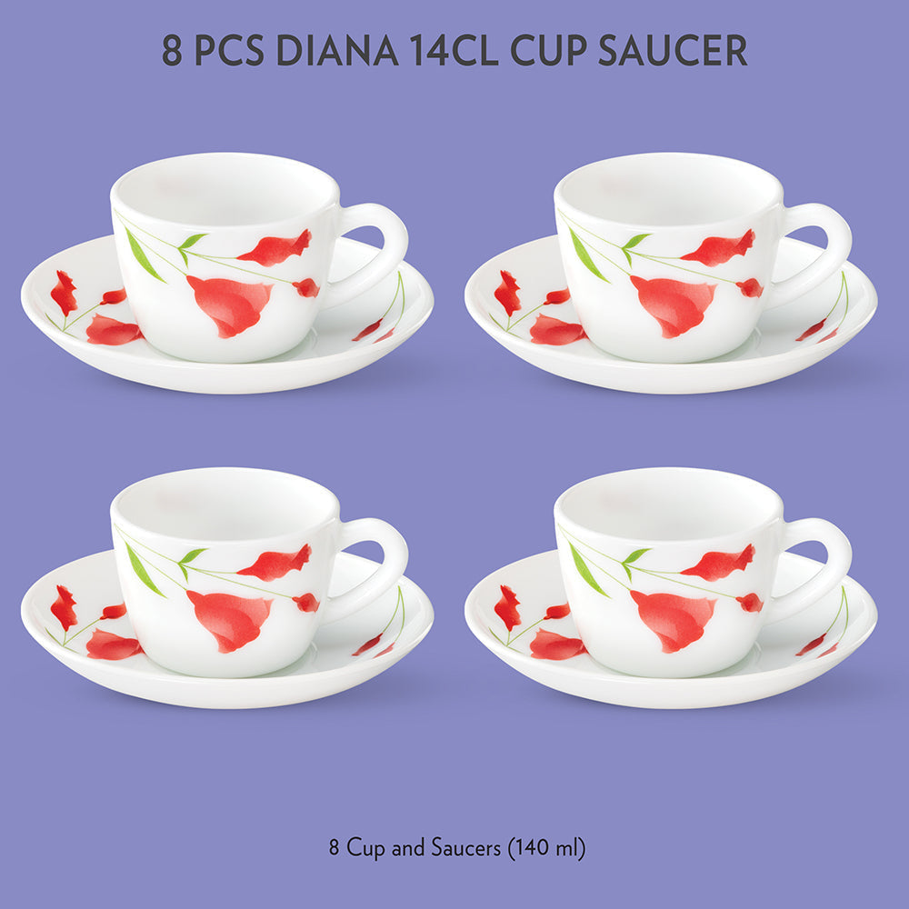 Borosil Larah Diana Cup n Saucer Set