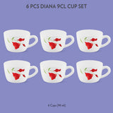 Borosil Larah Diana Cup Set