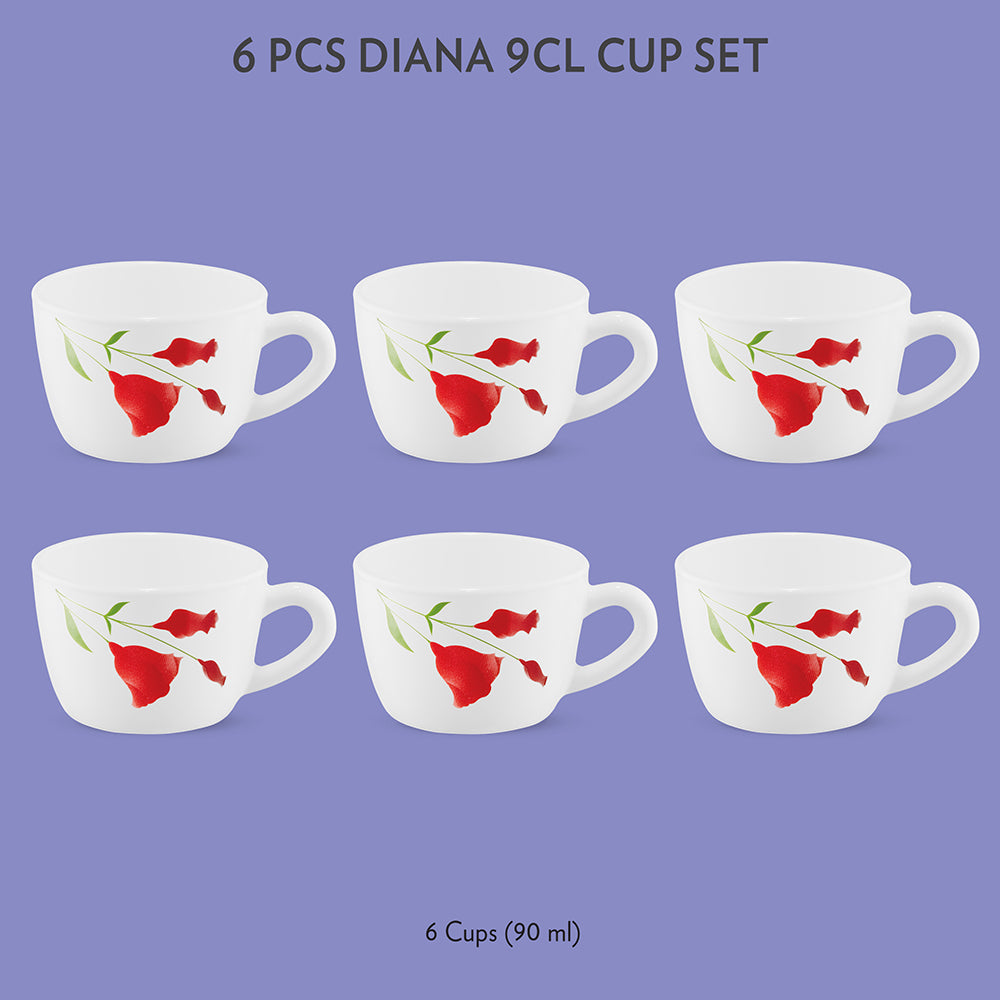 Borosil Larah Diana Cup Set