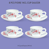 Borosil Larah Fiore Cup n Saucer Set of 12, 140ml