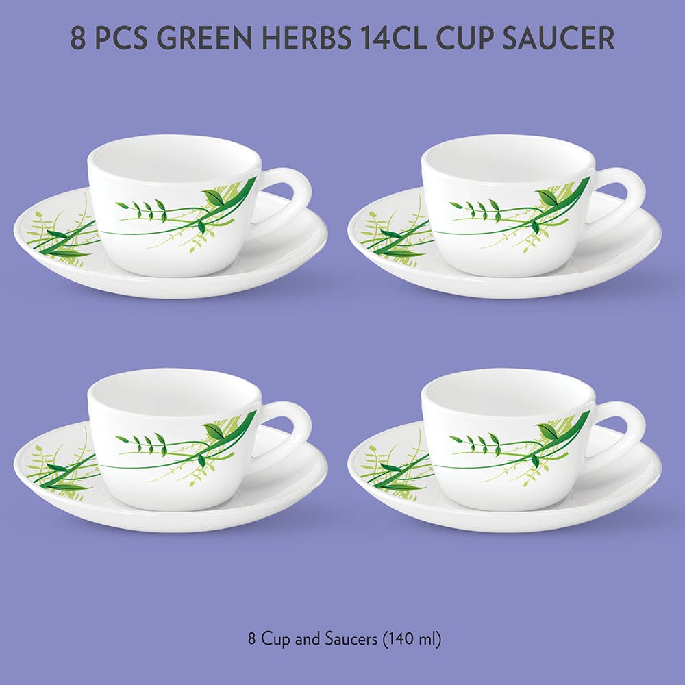 Borosxil Larah Green Herbs Cup n Saucer Set