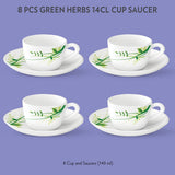 Borosxil Larah Green Herbs Cup n Saucer Set