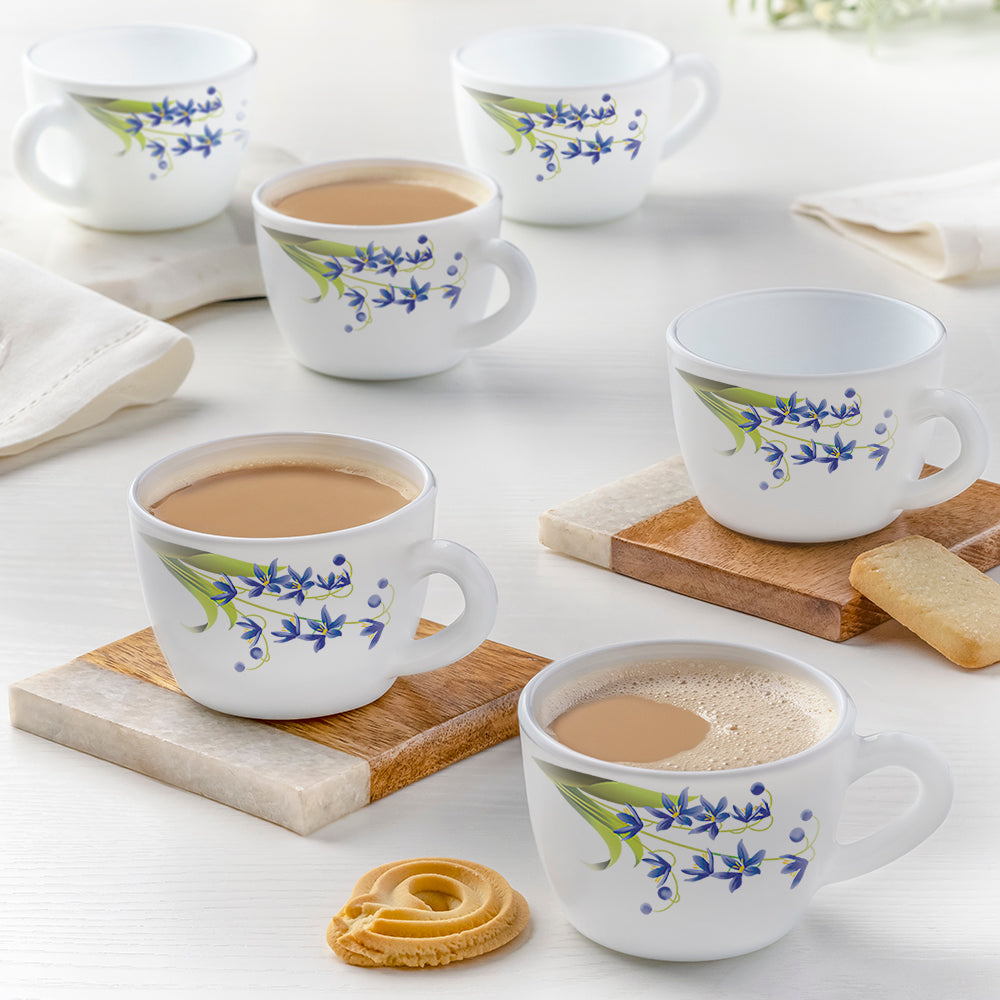 Borosil Larah Lavender Cup Set of 6, 140ml