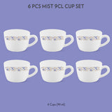 Borosil Larah Mist Cup Set of 6, 140ml